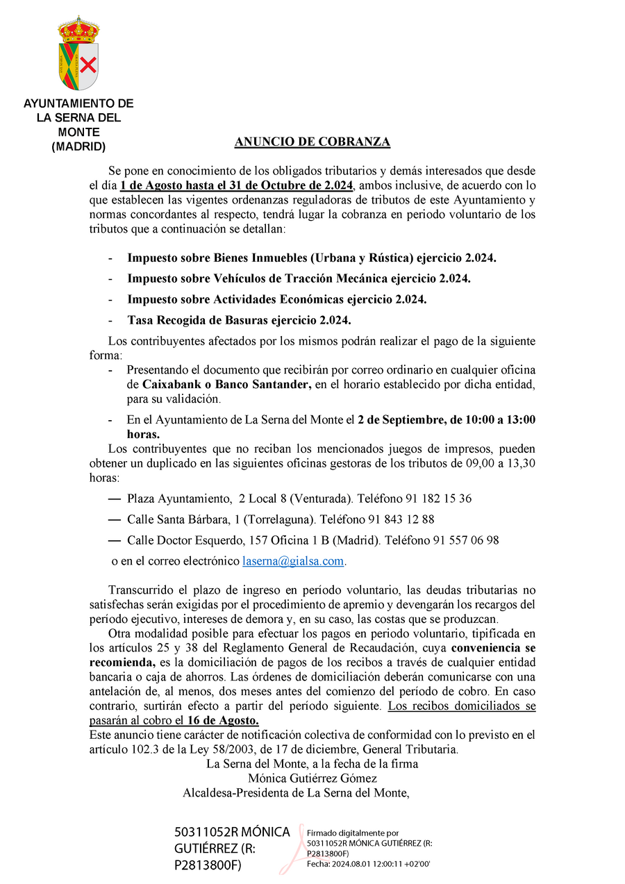 ANUNCIO DE COBRANZA 2024